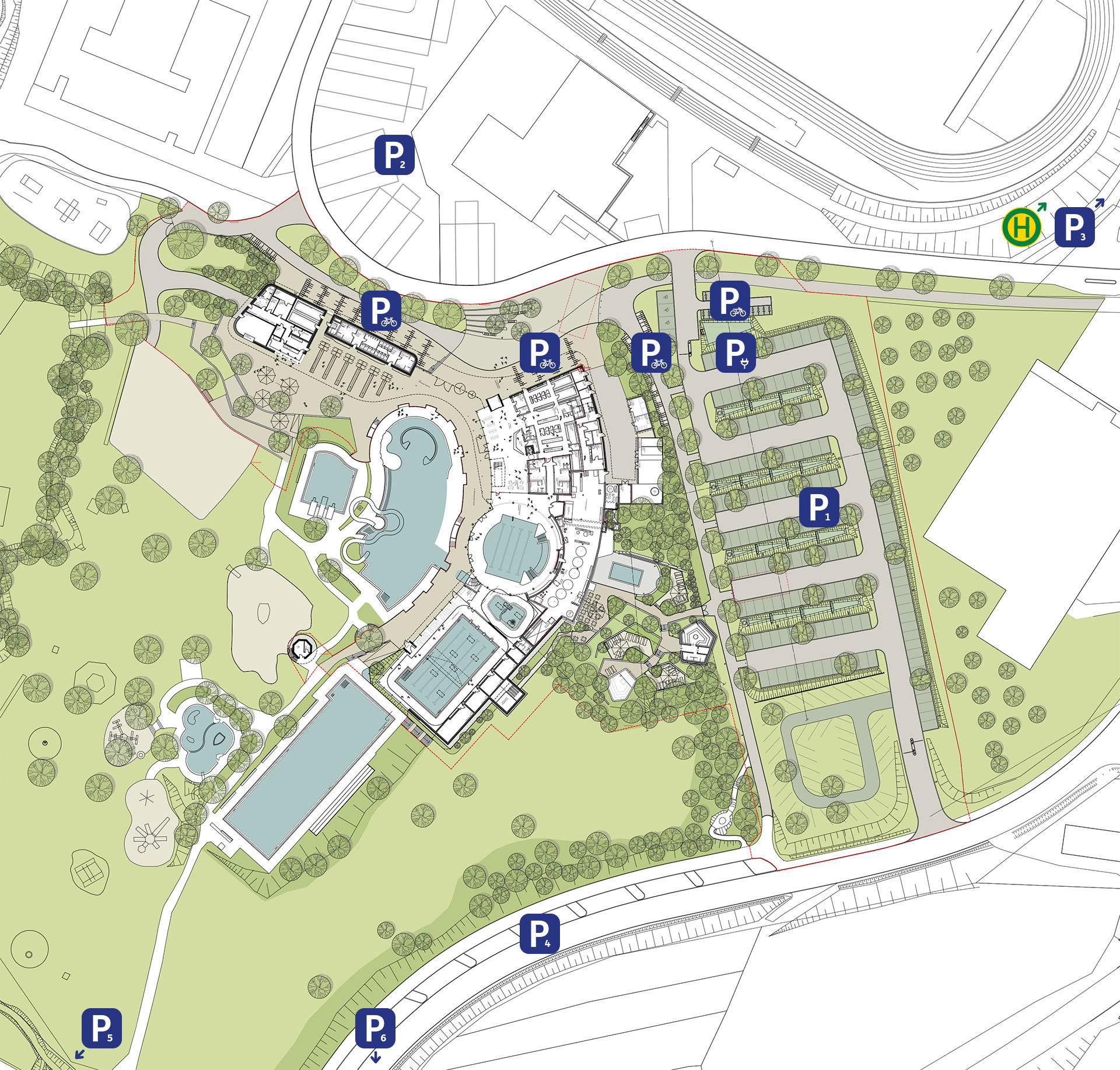 Wunnebad Winnenden, Parkplan